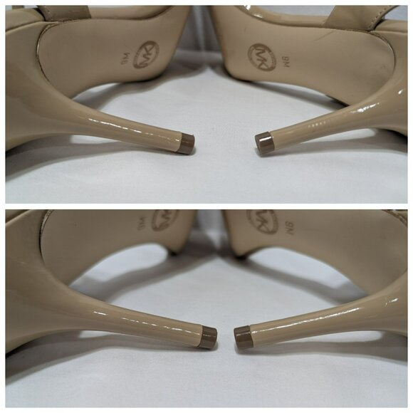 Michael Kors Kaylee Mid Heel Patent Strappy Nude Women Size 9 - Picture 11 of 12